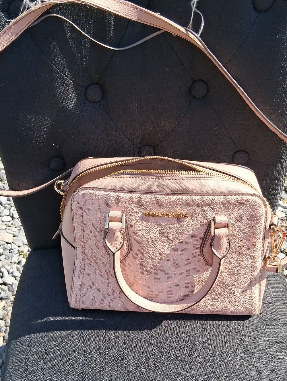 Michael Kors Pink Signature Logo Dome Satchel